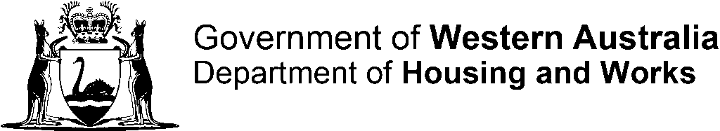Government of Western Australia Department of Housing and Works logo